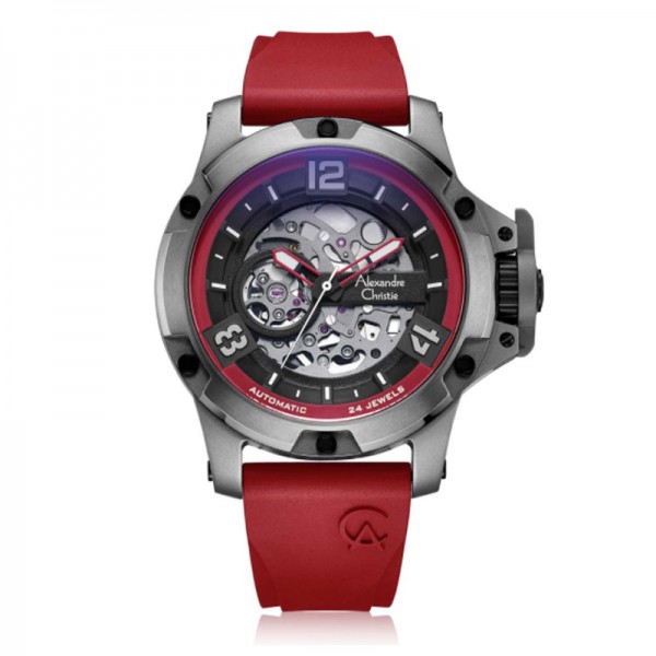 Alexandre Christie AC 6295 Red Automatic Skeleton